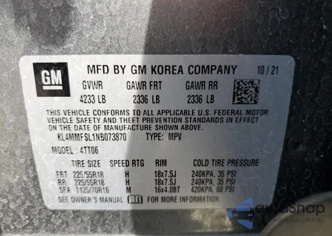 2022 Buick Encore Gx Essence from USA, damaged, VIN KL4MMFSL1NB073870